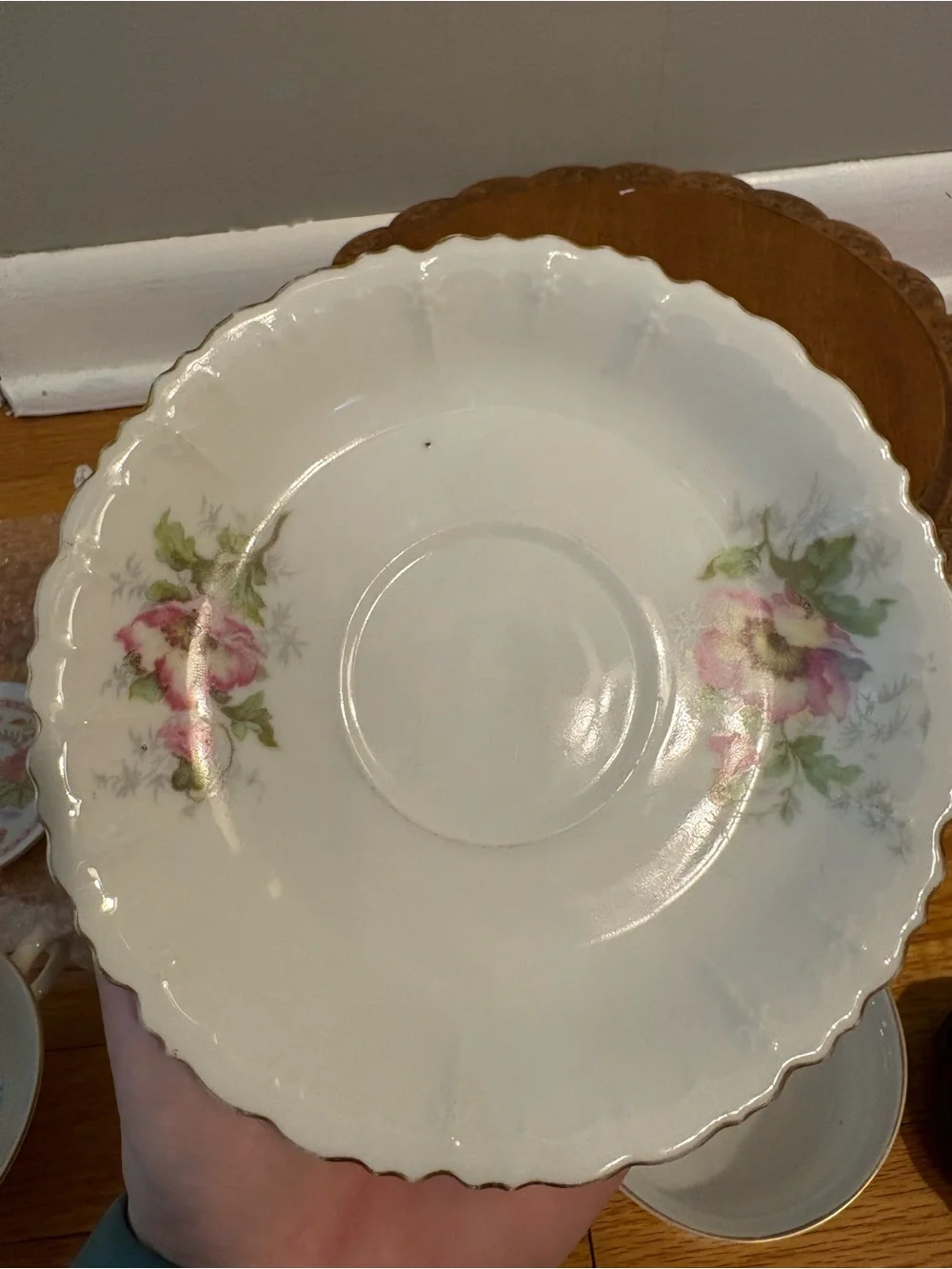 Antique Carlsbad Austria Mustache Teacup and Saucer